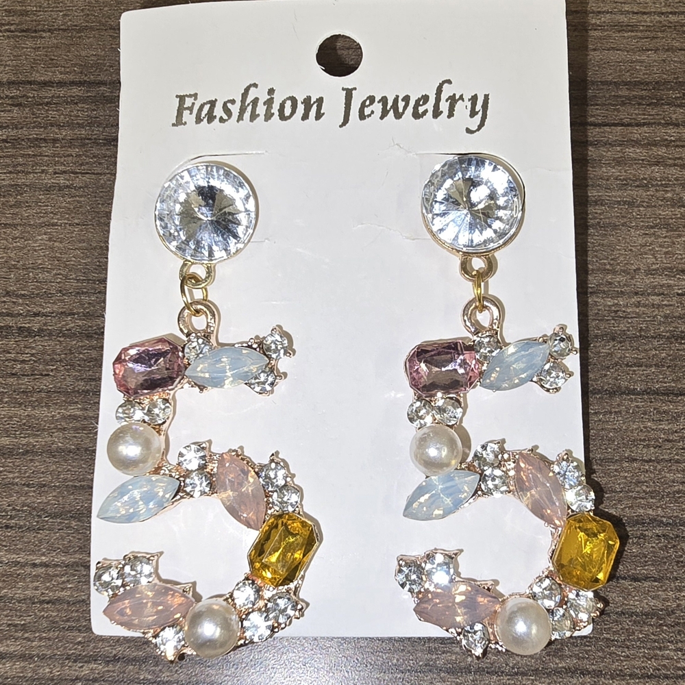 Elegant Crystal and Gemstone Earrings